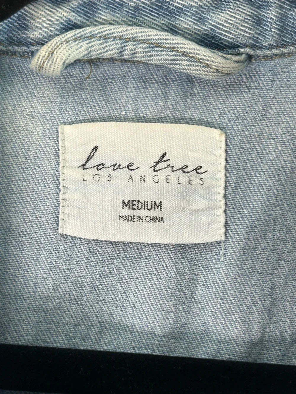Love Tree Light Wash Distressed Denim Jacket - Picture 7 of 13